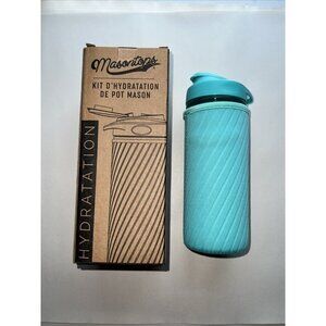 Masontops Mason Jar Hydration Water Bottle Turquoise Neoprene Insulator‎ Sleeve